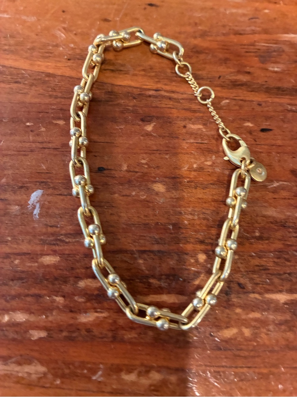 Madewell Gold Link Bracelet with Beaded Accents